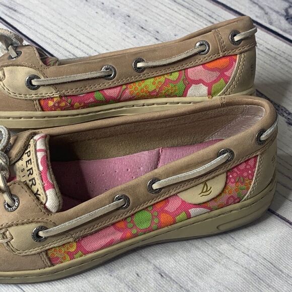 Sperry Top Sider Womens 6.5 Pink/Yellow Floral - Picture 3 of 10